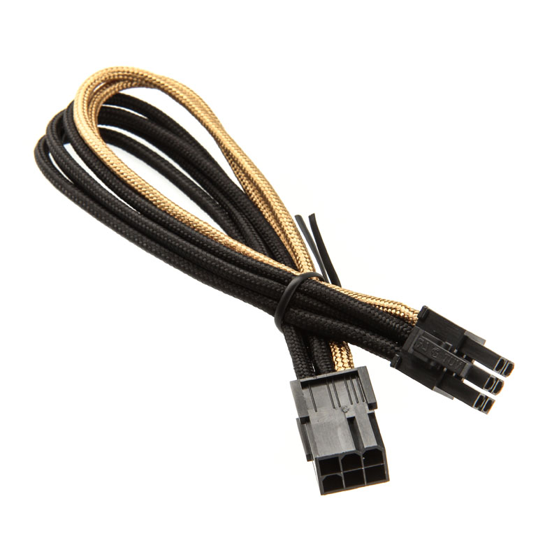 25 cm Black/Gold 6-pin PCIe to 6-pin PCIe Cable by Silverstone