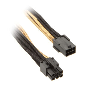 25 cm Black/Gold 6-pin PCIe to 6-pin PCIe Cable by Silverstone