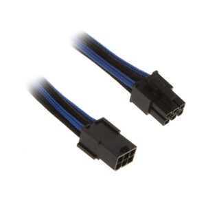 BitFenix Alchemy 6-Pin PCIe Extension Cable 45cm – Black/Blue/Black Sleeved