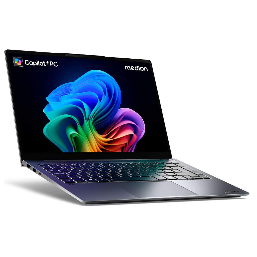 Medion 14 AI S1e SPRCHRGD Laptop computer with 16GB RAM, 14-inch 2.8K 120Hz Show, 512GB Storage, Qualcomm Snapdragon X1E-78-100